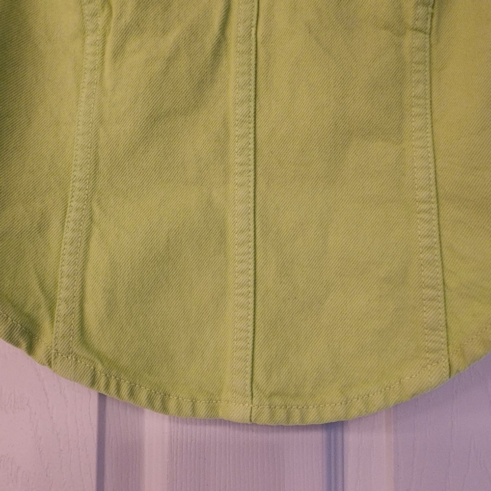 Mara Hoffman Cropped Corset Milla Denim Top Neon Green Women’s Size 0 - Picture 9 of 12
